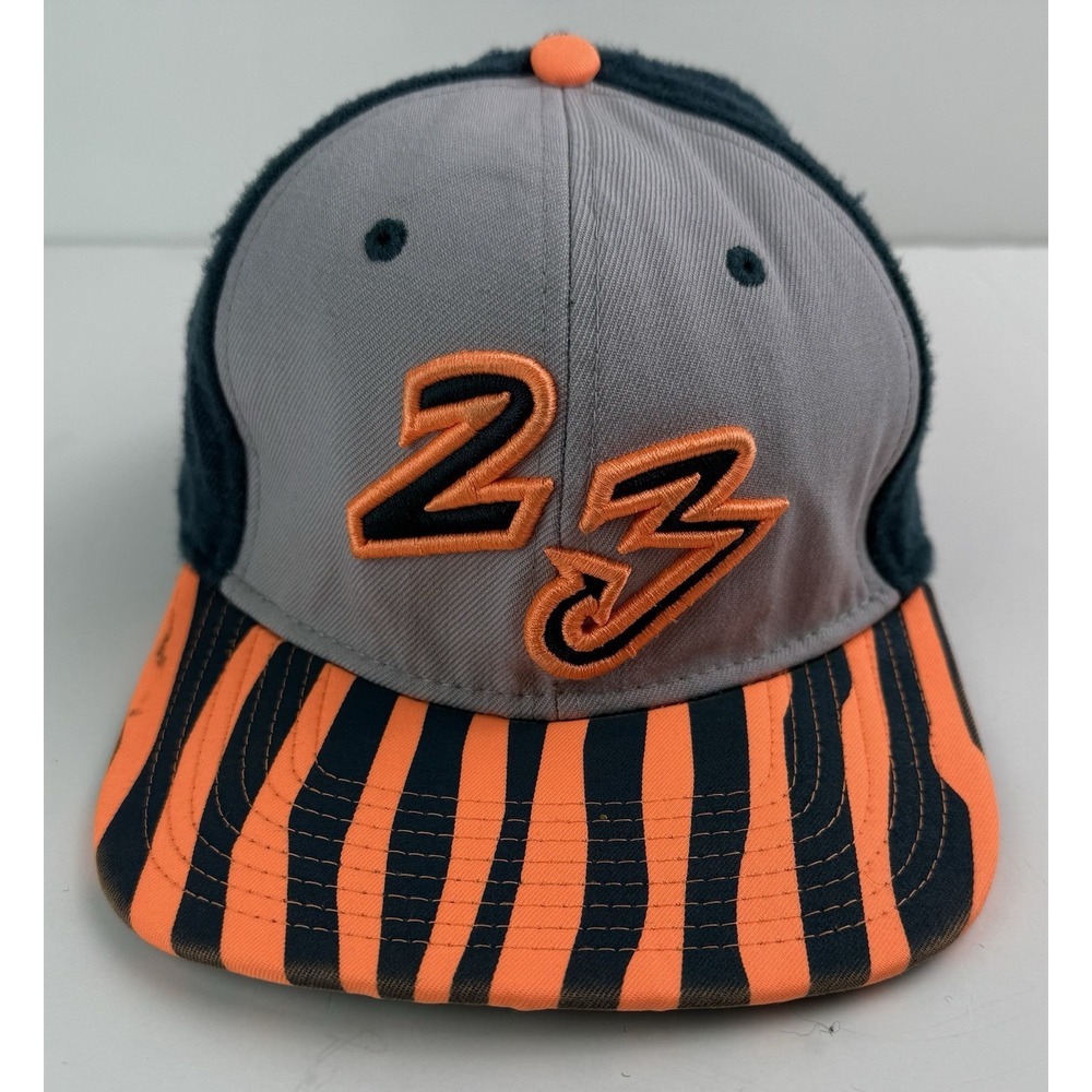 Air Jordan Tiger Strip Jumpman Snapback Embroidered #23 Hat Cap Teal/Orange/Gray